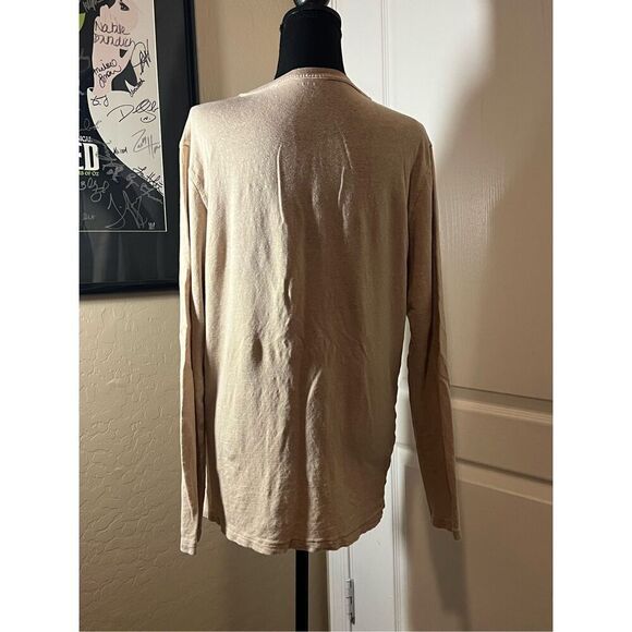 Martin Gordon 100% Linen, Tan long sleeve shirt unisex - Picture 2 of 5